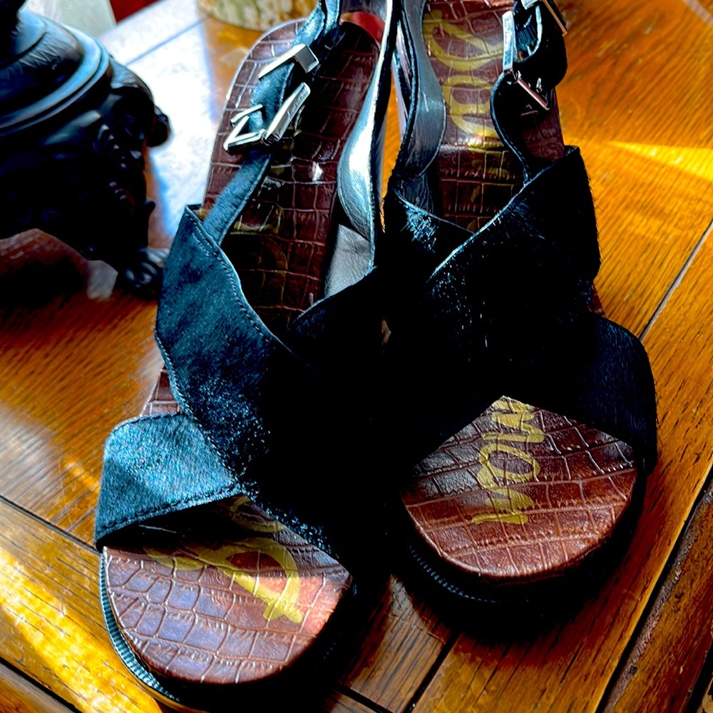 SAM EDELMAN REAL FUR HEELS